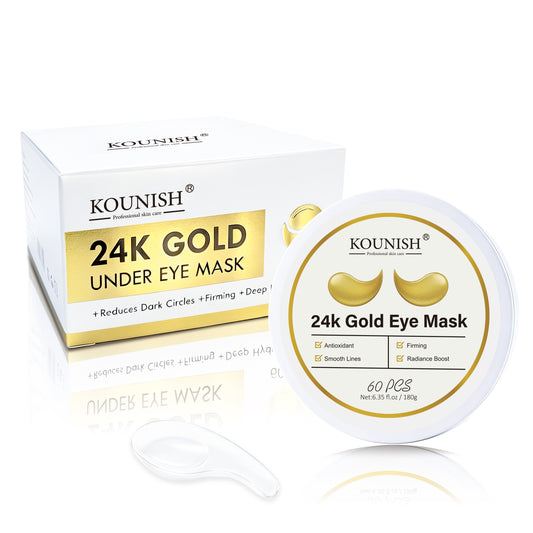 24K Gold Under Eye Mask for Dark Circles, Puffiness & Fine Lines