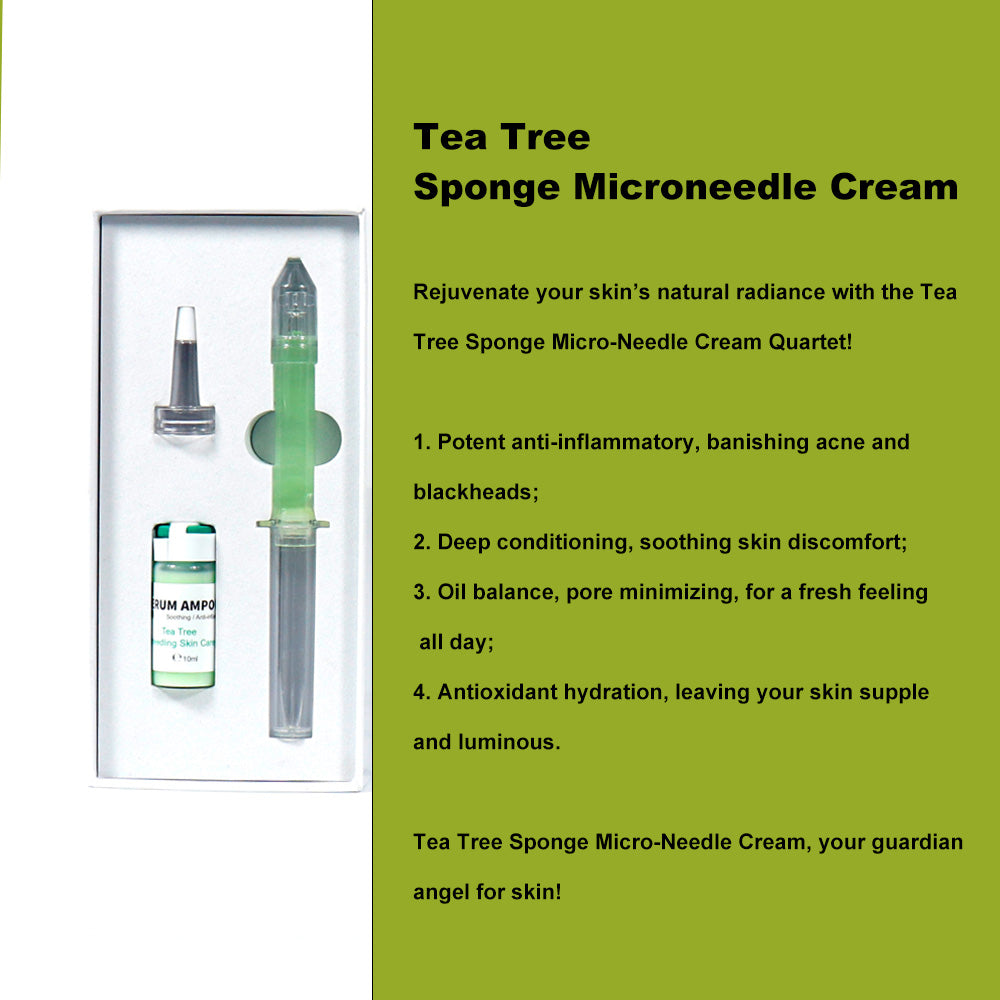 Clear & Calm Skin with Tea Tree Sponge Microneedle Cream – Acne-Fighting & Pore-Refining Solution