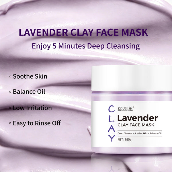 Lavender Clay Face Mask for Deep Cleansing, Oil Control & Soothing Care